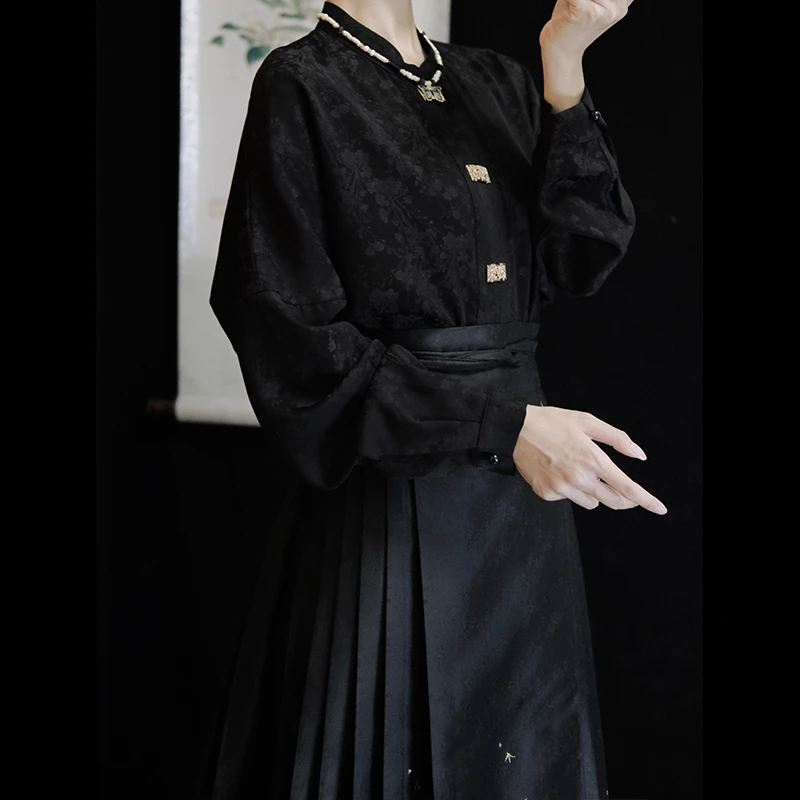 千里江山-【立领衬衣】重工暗纹提花对襟立领衬衫服女日常