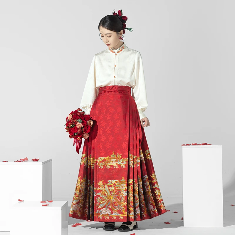 鸾凤-【仿妆花马面裙】重工仿妆花织金马面裙婚服套装汉服女日常