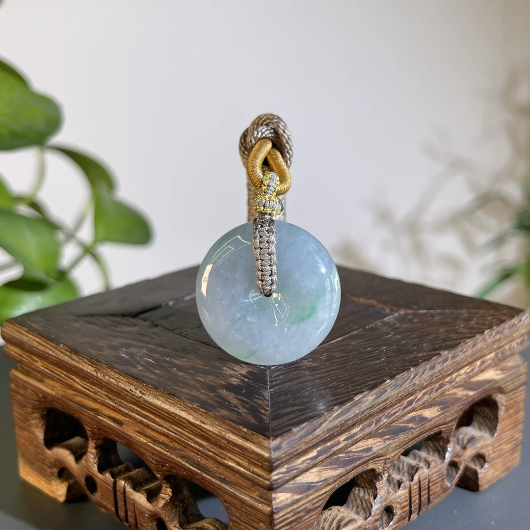 JXB09-87 天然缅甸A货翡翠  平安扣