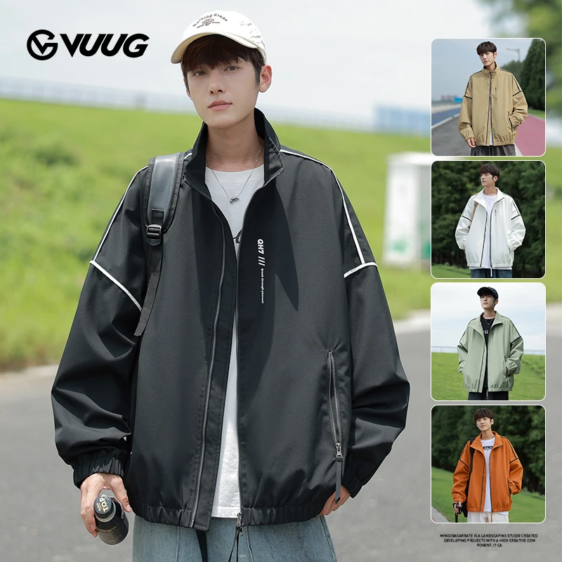 秋季男士百搭学院风宽松潮流帅气韩版港风舒适织带轻薄夹克外套