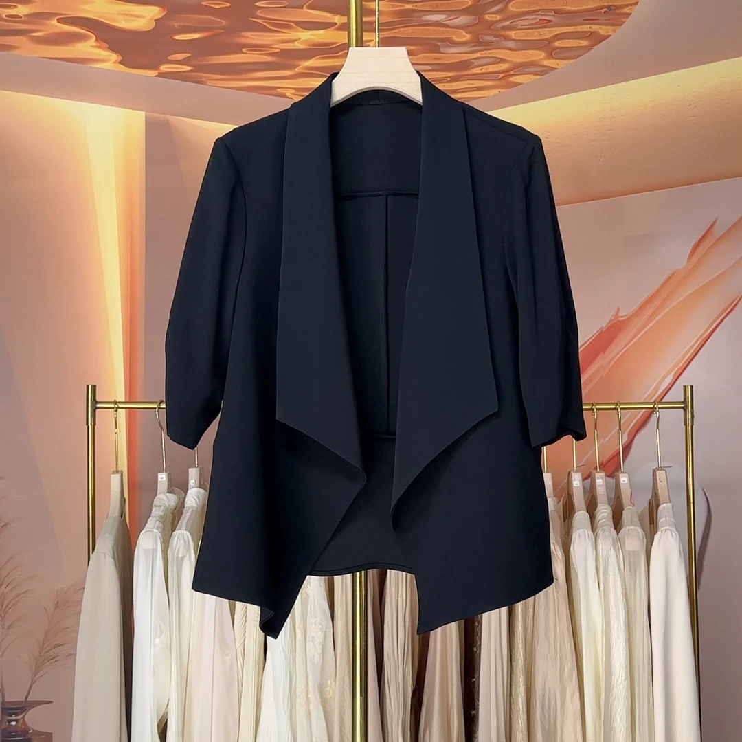 【RG222】新款短袖小衫女装设计师法式时尚轻奢减龄显瘦优雅气质