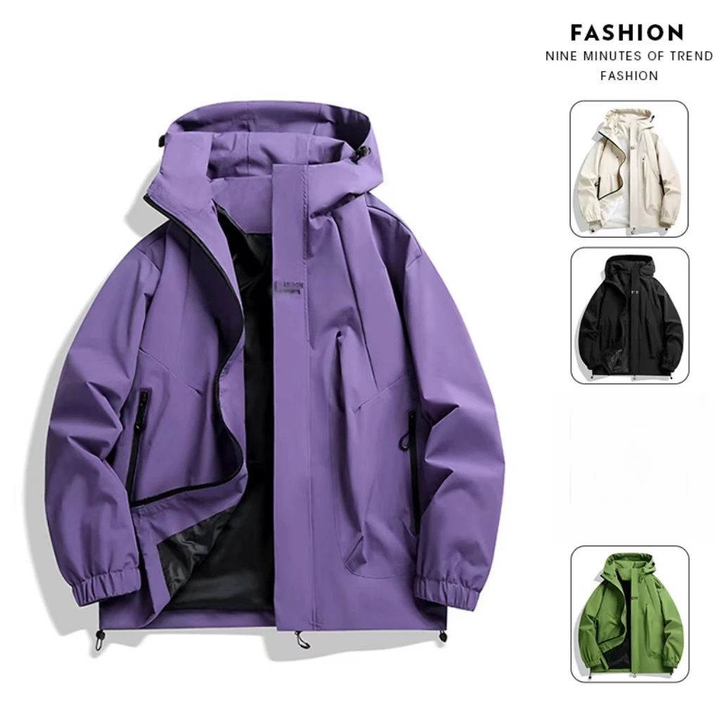 情侣款潮牌山系夹克秋季户外休闲风衣男女同款连帽外套