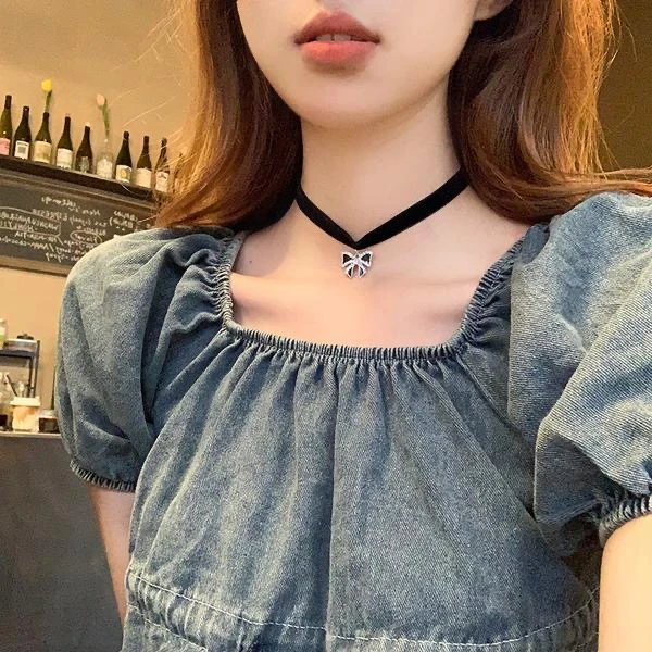 非金属项链  蝴蝶结choker项圈女颈带脖子锁骨链项链配