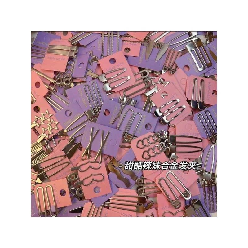 合金发饰 辣妹多巴胺9.9发饰组合大袋百搭碎发夹刘海夹各种甜酷