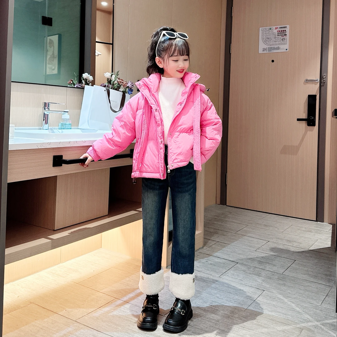 女童棉衣加厚洋气冬装2024新款儿童冬季手塞棉袄女孩棉服外套冬款