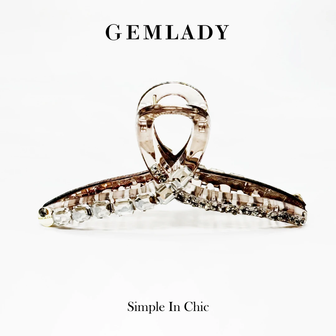 GEMLADY/宝石少女【琉璃】夏季新款一字交叉ins水钻发夹时尚百搭