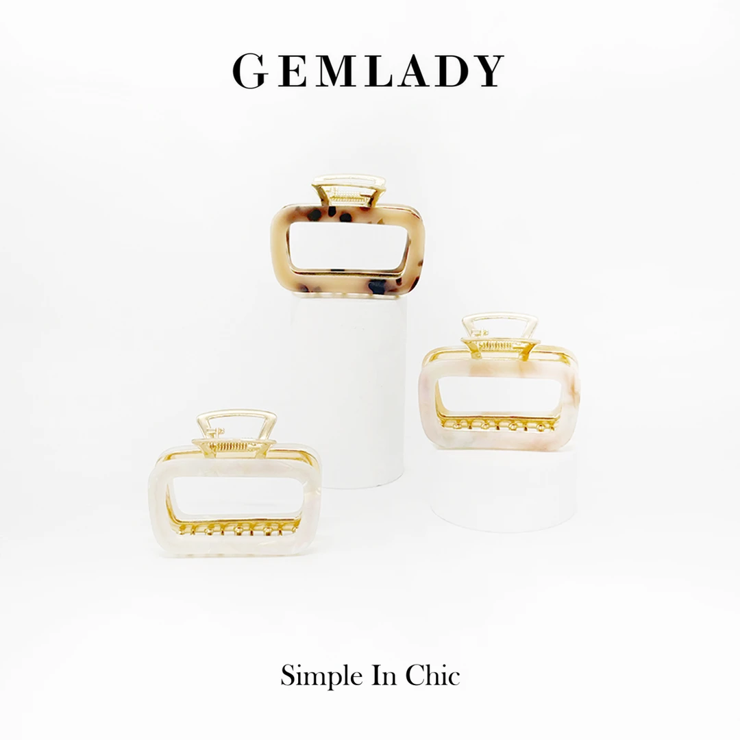 GEMLADY/宝石少女春夏新品方形醋酸小夹子网红时尚百搭