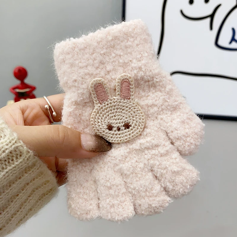 儿童五指手套女秋冬季薄款宝宝男童分指针织可爱全指小孩学生保暖