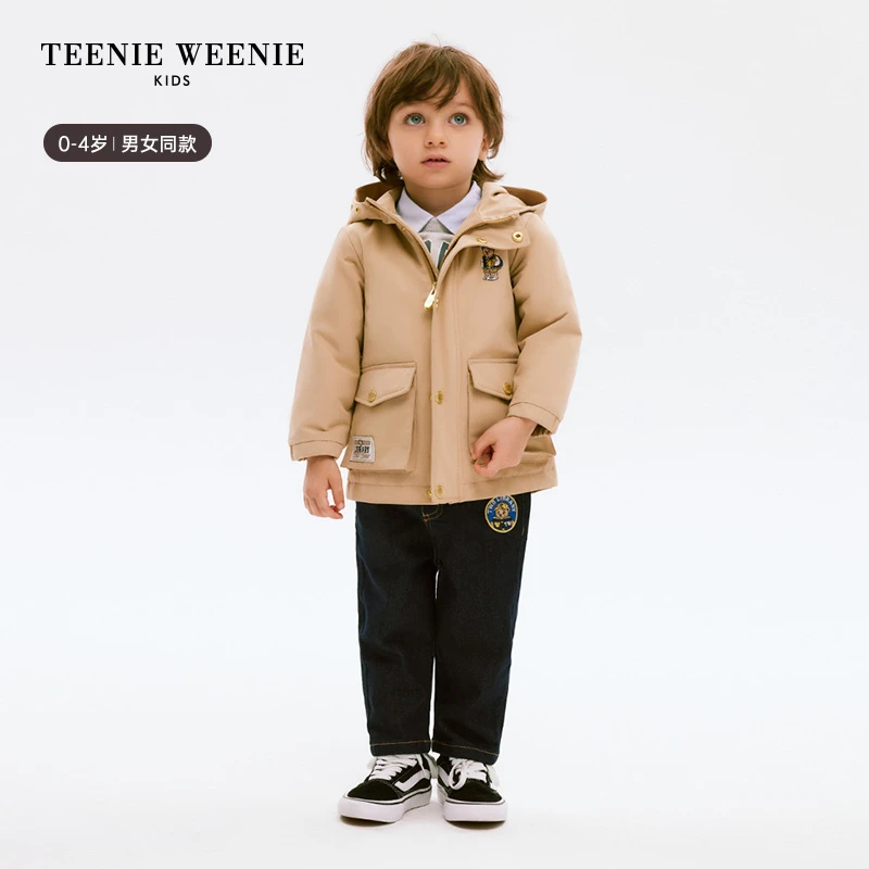 TeenieWeenieBaby小熊童装连帽立领夹棉棉服冲锋衣T0JP245272I