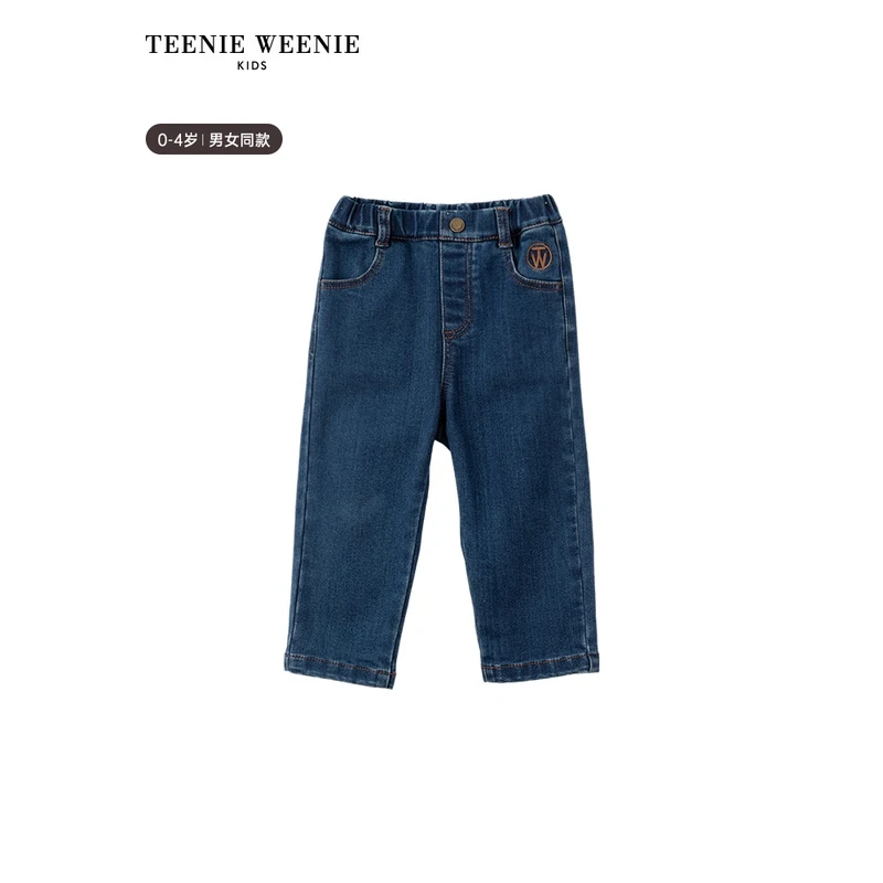 TeenieWeenieBaby小熊童装藏青色直筒牛仔裤T0TJ238T86N