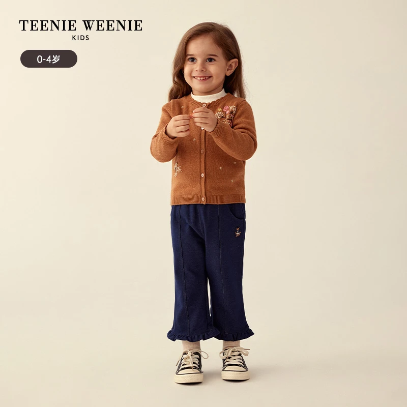 TeenieWeenieBaby小熊童装针织手绣花边领毛衣开衫T0CK234957A
