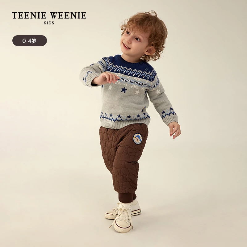 TeenieWeenieBaby小熊童装休闲束脚长裤运动裤T0TC234T03K