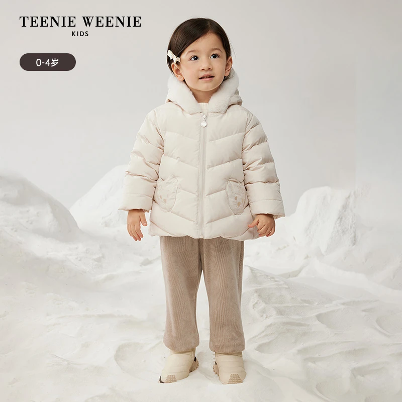 TeenieWeenieBaby小熊童装24秋冬简约灯芯绒加绒卫裤T0TM244V65K