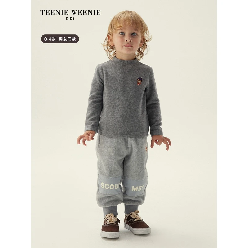 TeenieWeenieBaby小熊童装23秋冬新款撞色大口袋卫裤T0TM238986N