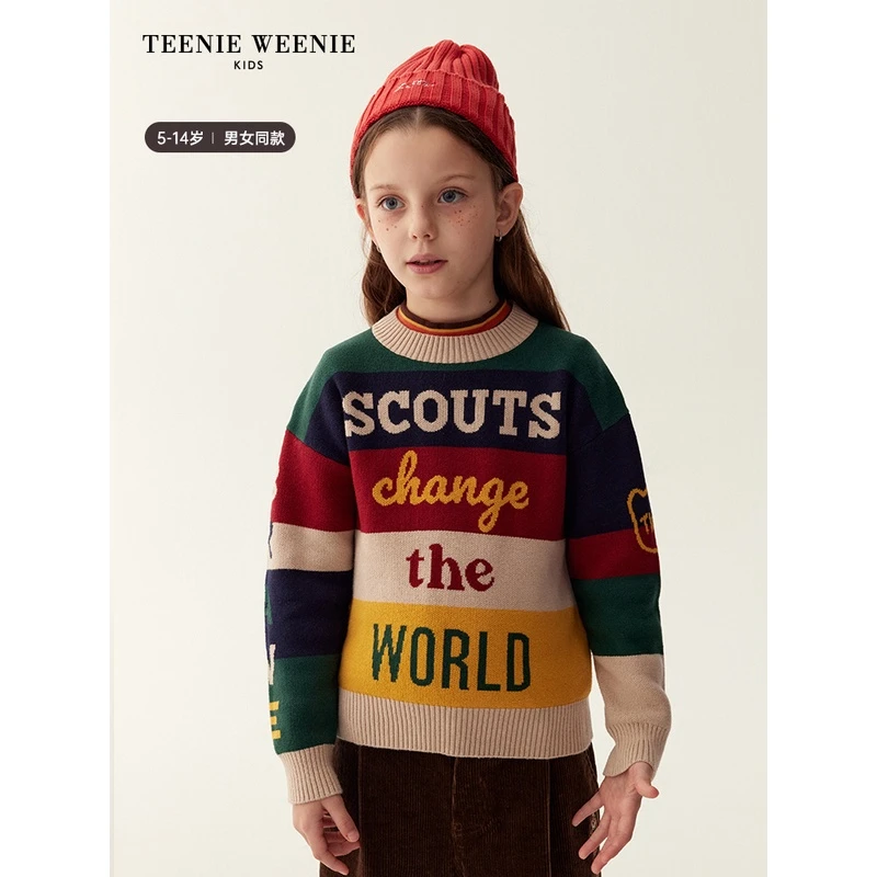 TeenieWeenieBaby小熊童装 提花图案套头毛衫TKKW238982N