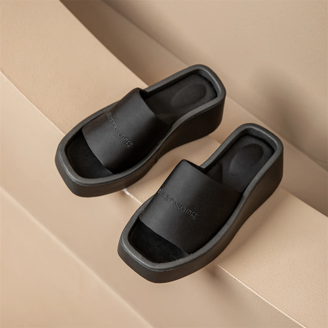 希本图纯色外穿百搭厚底拖鞋SY-08网红舒适时尚夏季软底ins