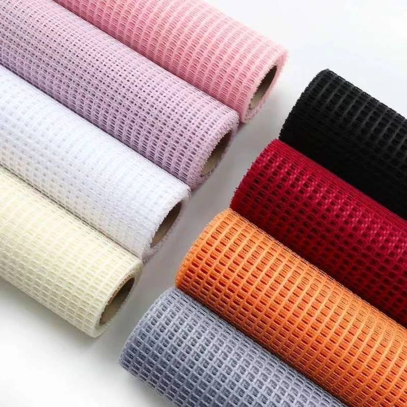 方格网纱格子包装网纯色网格花艺包装小清新花束包装材料