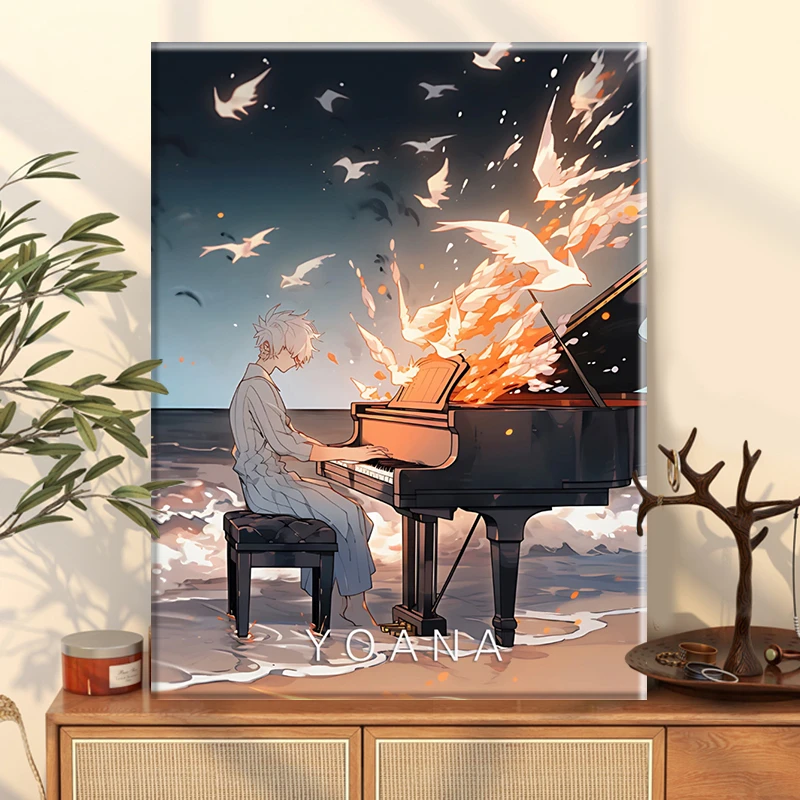 艺术之旅|diy数字油画丙烯填充手绘手工春治愈减压油彩涂色装饰画