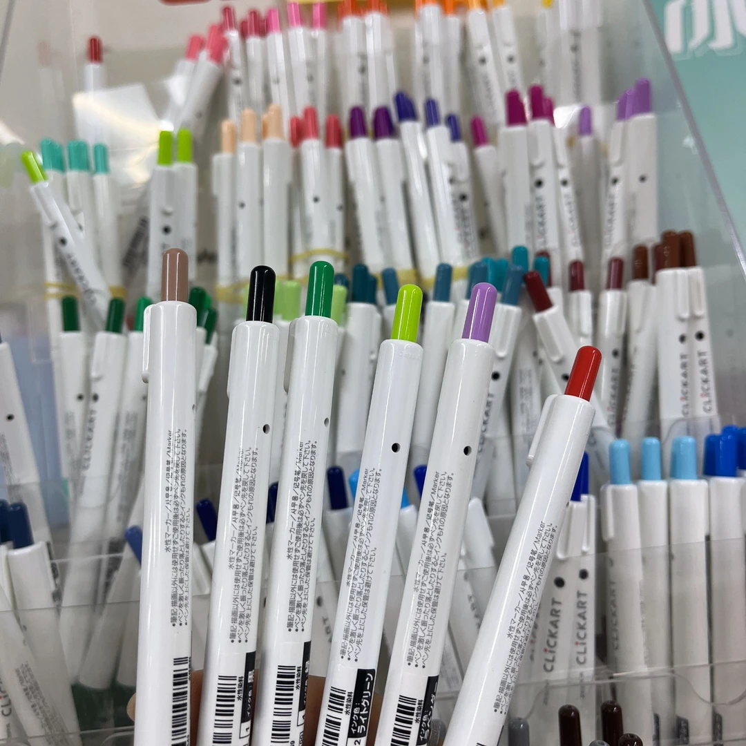 艺点按动水彩笔学生荧光笔彩色笔手账重点标记