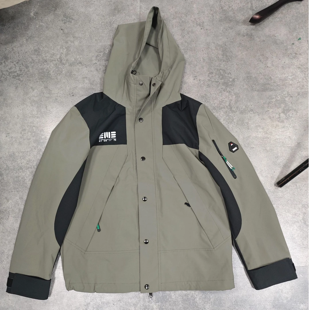 夹克连帽衫时尚拼色男士防水防风防油污