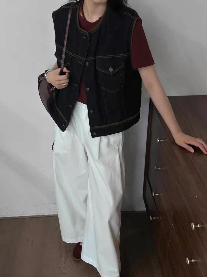 味道家 2024新款休闲牛仔马甲