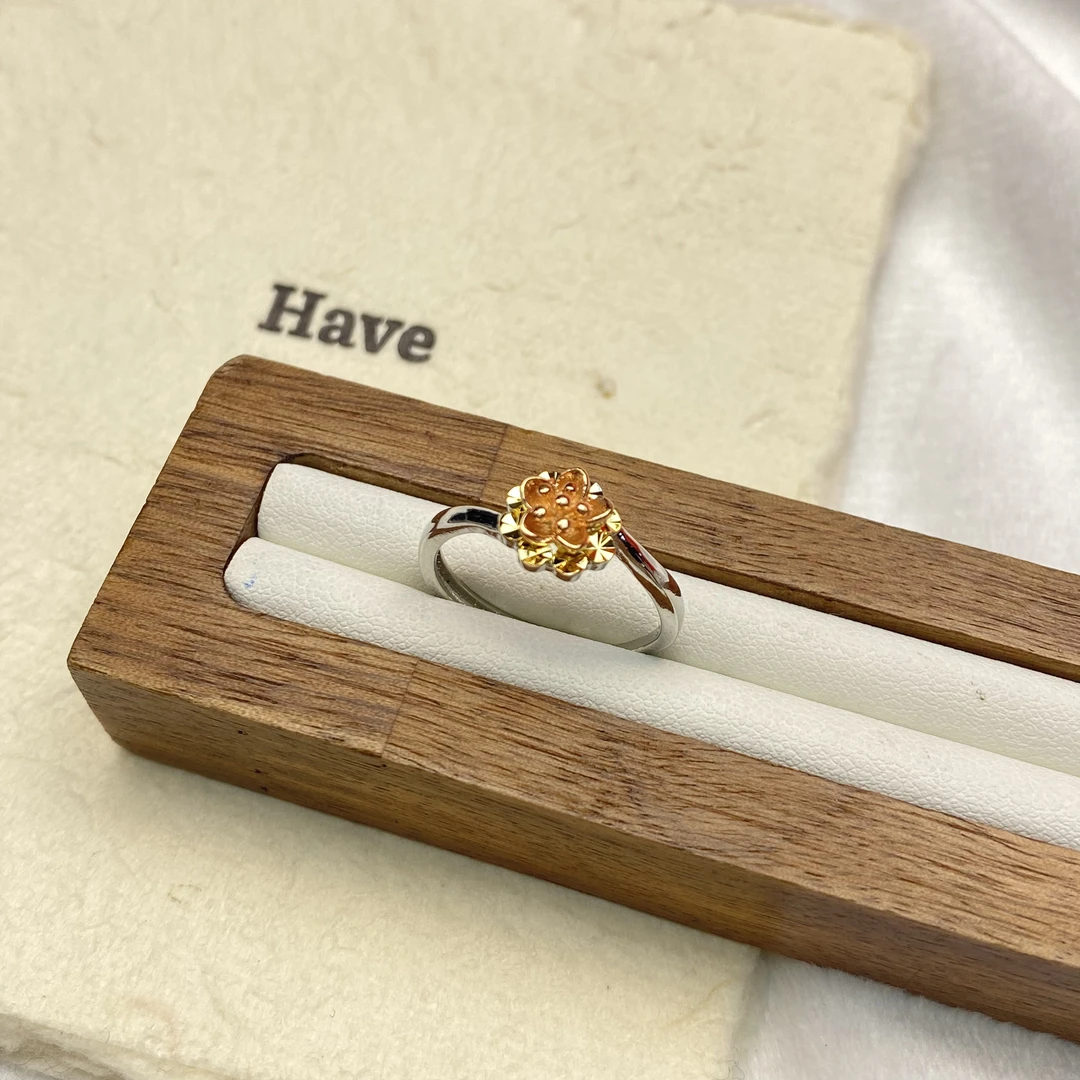 戒指 SC双色小花开口戒指多样性发货40889