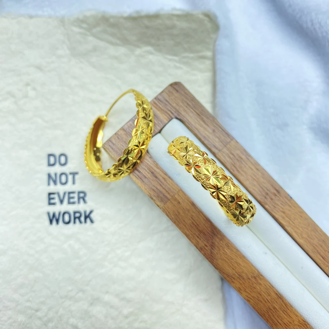 耳饰P黄色满天星大耳圈多样性发货42195