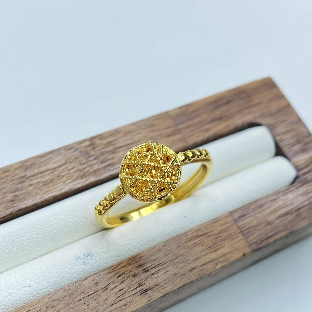 戒指 戒指 M黄色镂空小鸟巢开口戒指多样性发货19684