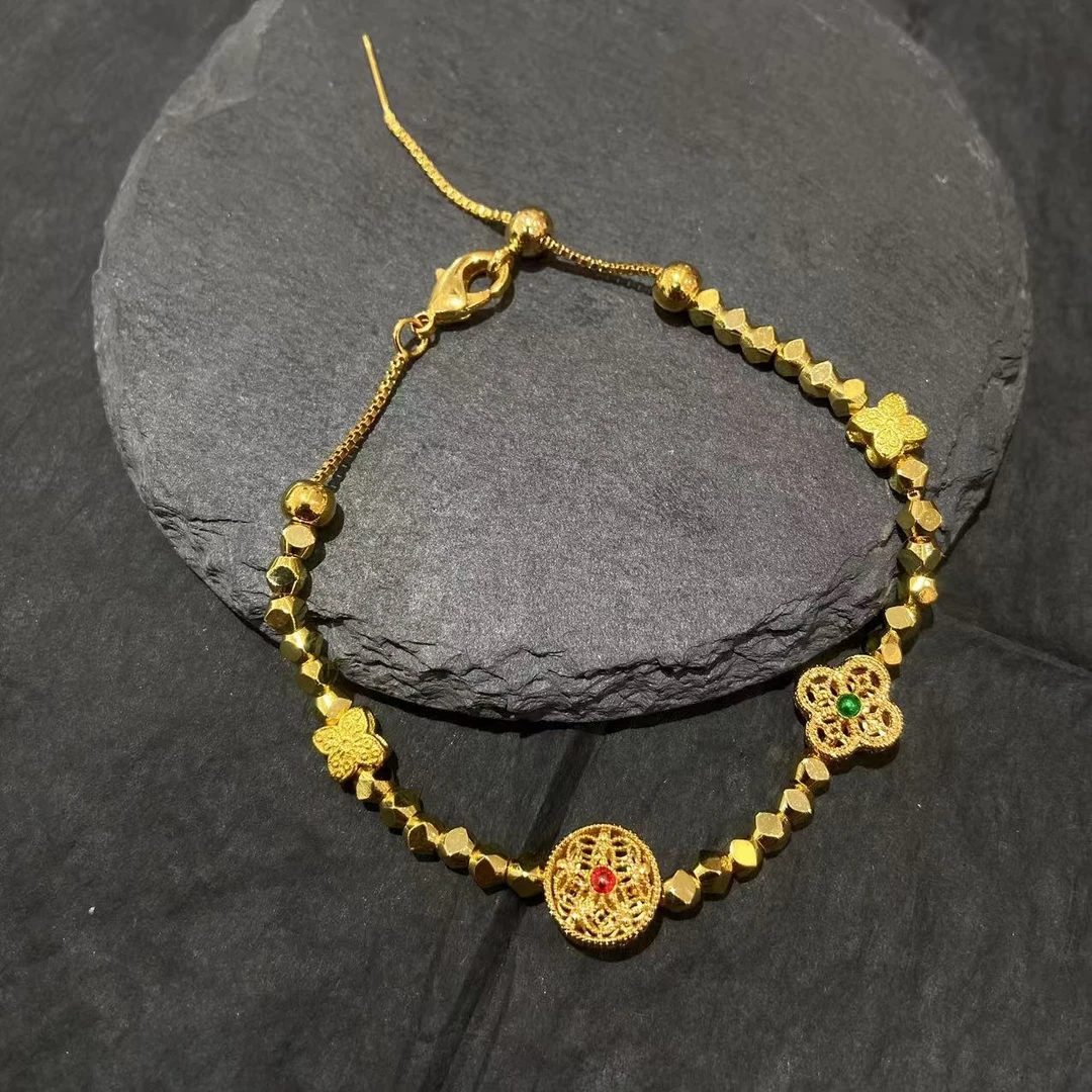 手链 YG黄色小花小草蹦迪珠手链多样性发货0295