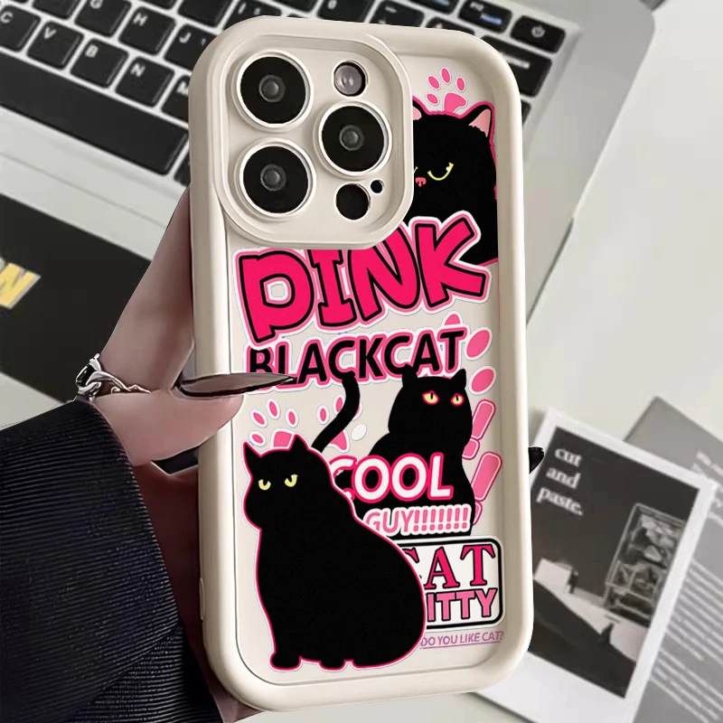 潮酷猫咪苹果15plus手机壳iPhone13promax新款12/11xr软7/7plus