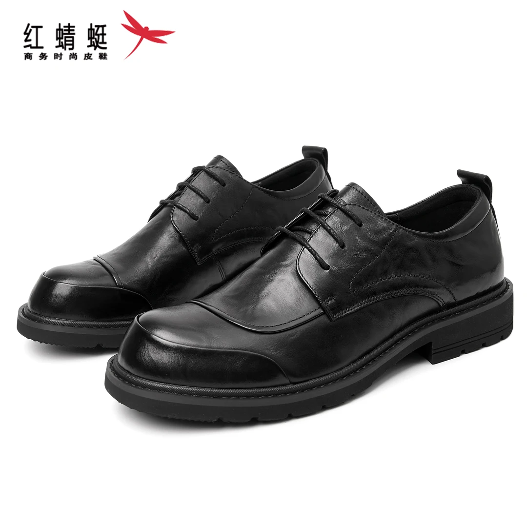 红蜻蜓夏季新款头层牛皮软底休闲男皮鞋商务皮鞋柔软透气男休闲鞋