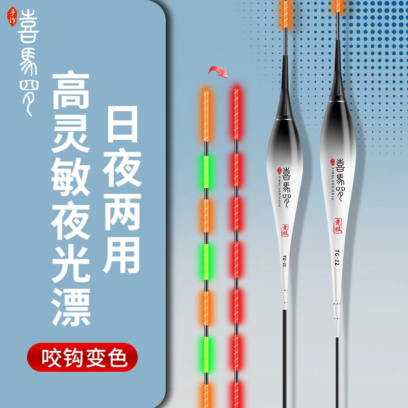 咬钩变色夜光漂高灵敏野钓鲫鲤专用日夜两用醒目浅水鱼漂电子浮漂