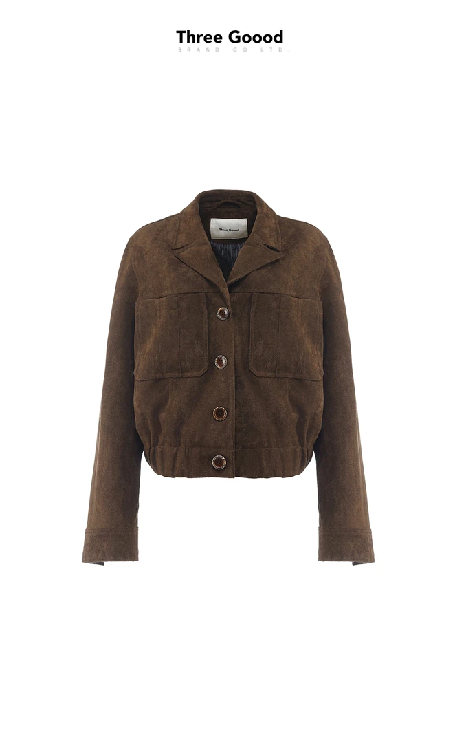 THREE GOOOD/三吉【放价了】拿铁咖啡口袋设计夹克外套 DW240275