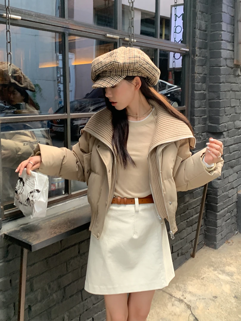 THREE GOOOD/三吉《年终放价》宽松通勤风大翻领羽绒服 YY230995