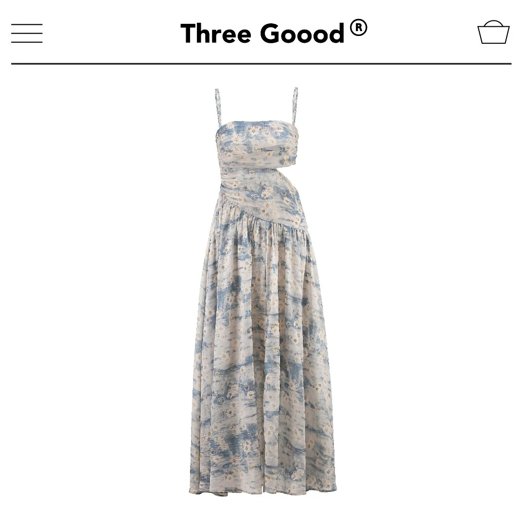 THREE GOOOD/三吉夏日里的温柔气质连衣裙 SQ230047