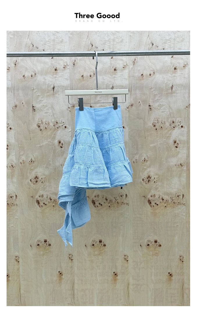 THREE GOOOD/三吉《年终放价》垂荡不规则半裙 DQ240058