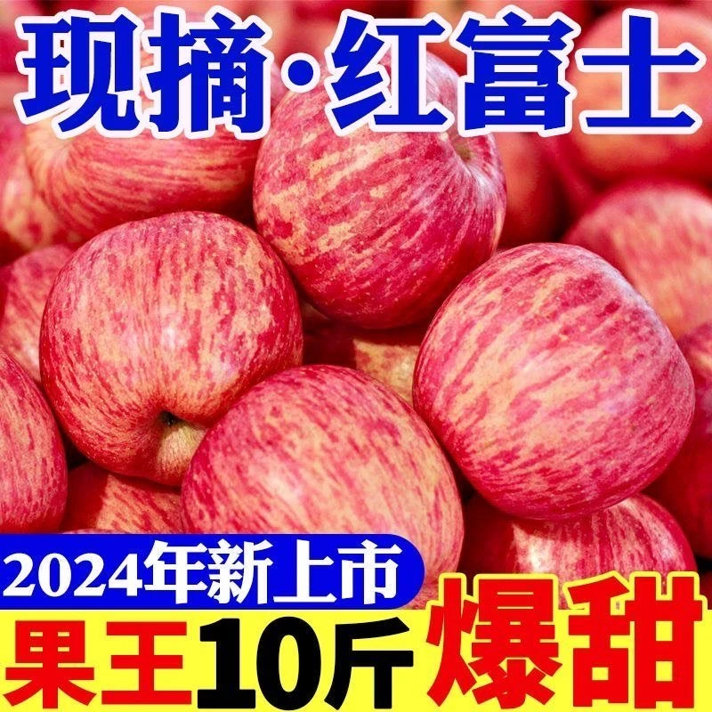 2024新果陕西正宗红富士苹果新鲜采摘脆甜多汁当季冰糖心苹果整箱