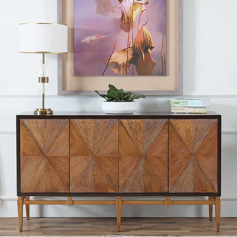 美式恶魔之眼轻奢柜客厅隔断装饰鞋柜靠墙储物家用餐边柜3302