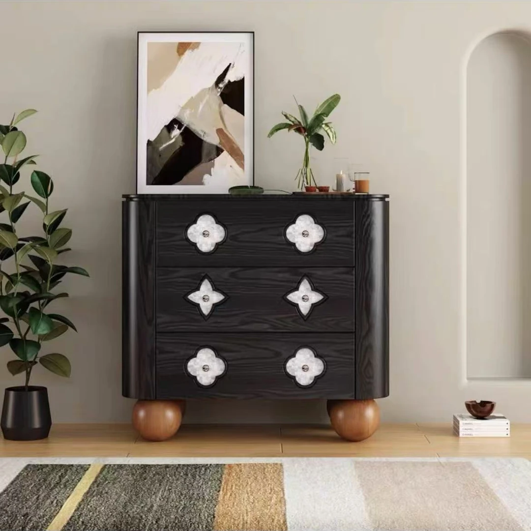 【白月光】轻奢风入户玄关柜法式餐边柜储物柜客厅装饰斗柜