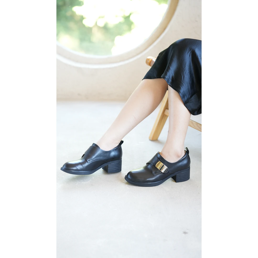 「安启美奈」牛皮鞋复古气质休闲鞋羊皮足弓内里女鞋52976