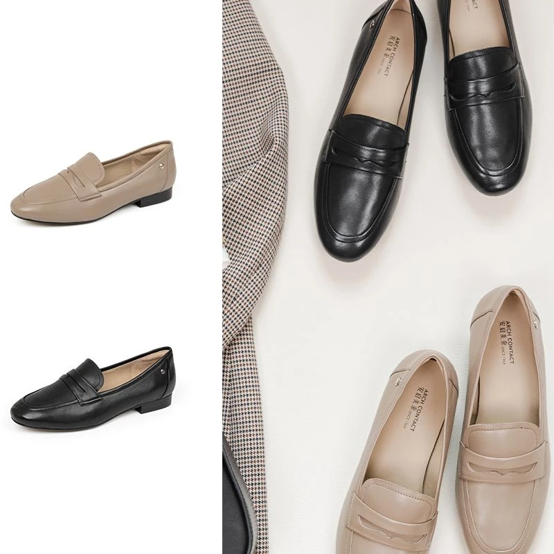 ARCH CONTACT/安启美奈基础款简约设计平底乐福鞋52833