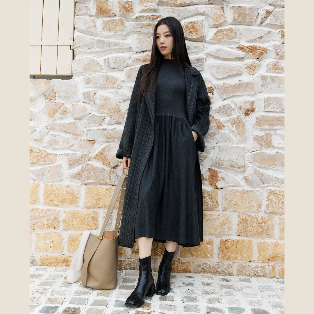 洪陵【小山羊绒】特等小山羊绒奢品级秋冬时尚大衣7367