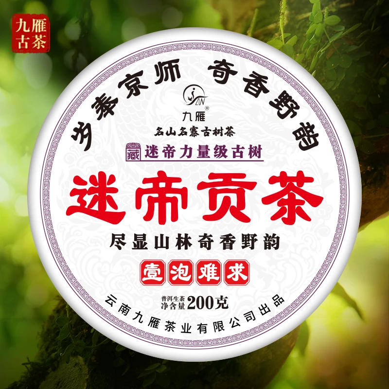 九雁2024年迷帝贡茶 古树纯料 普洱生茶饼茶   200克/饼