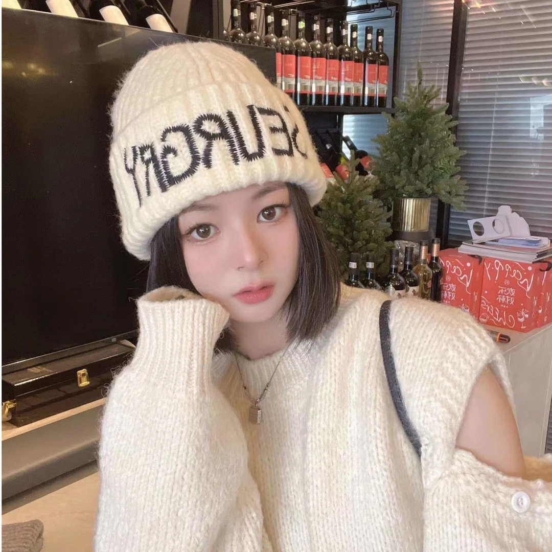 【SRUREGY针织包头帽】ins百搭加厚保暖帽子女秋冬大头围毛线冷帽