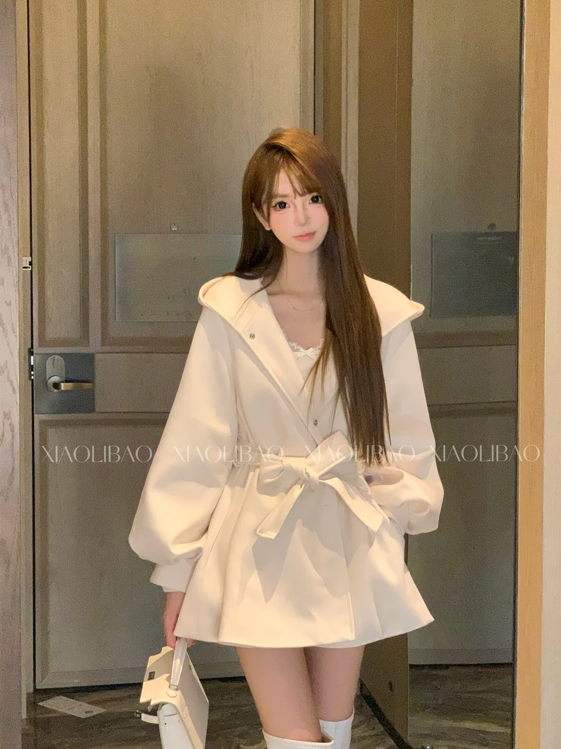 冬季新款毛呢外套女时尚显瘦百搭灯笼袖外套女小个子呢子大衣爆款