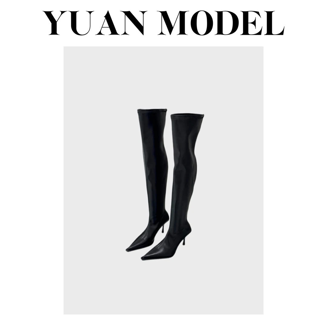 【YUAN MODEL】媛老板高定法式高跟长筒靴B821011
