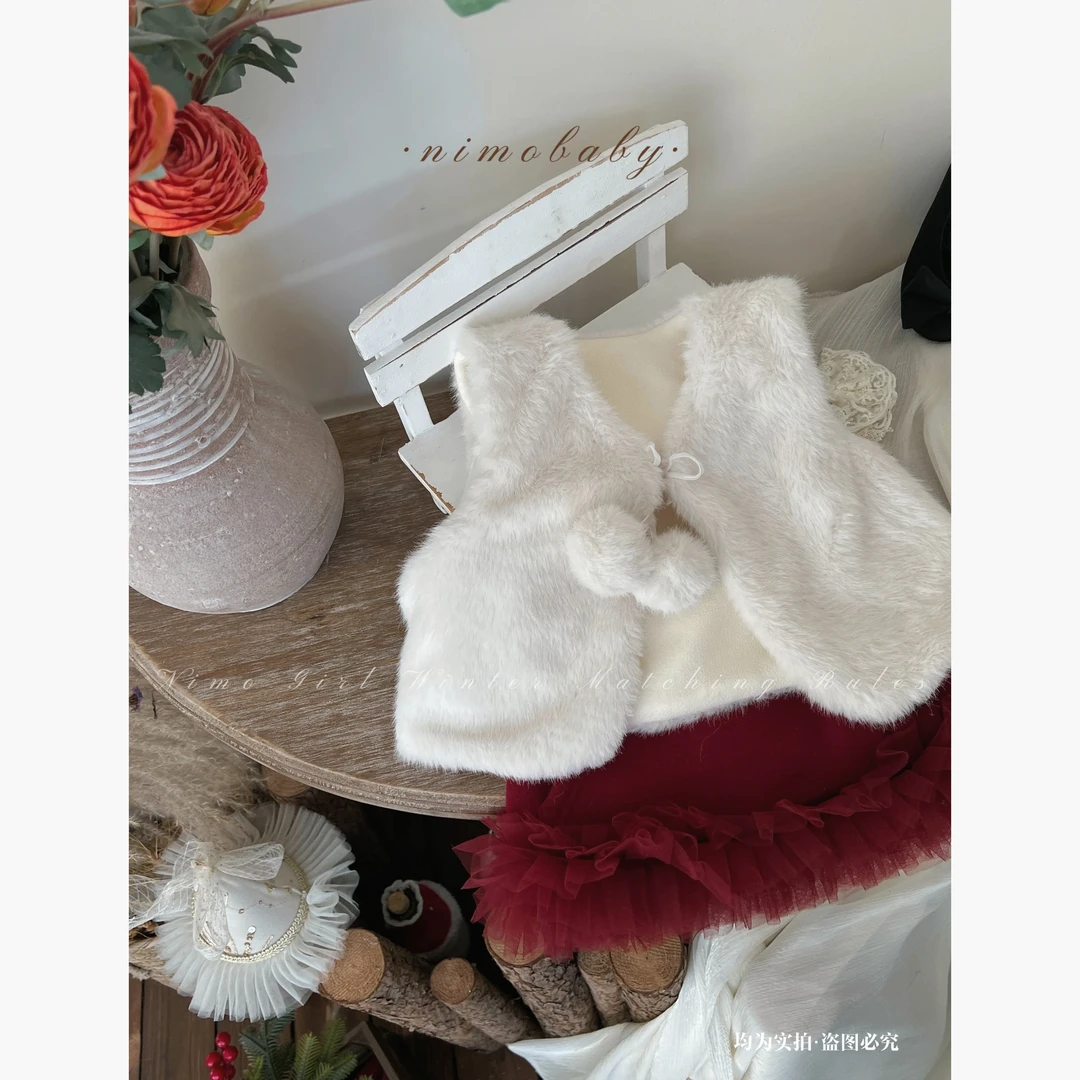 NIMO【暖甜茶】韩版冬款女宝宝洋气时尚经典款保暖绒绒马甲