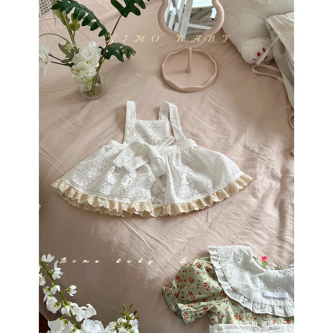 NIMO【半岛茶】韩版夏款宝宝重工机修钩花镂空百搭仙气甜美风罩衣裙