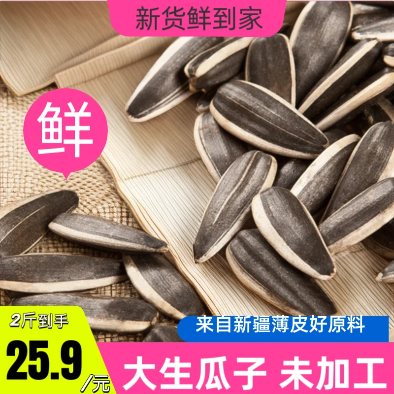 青铜葵花新货生瓜子大颗粒带壳薄皮即食2斤装生鲜葵花籽未加工