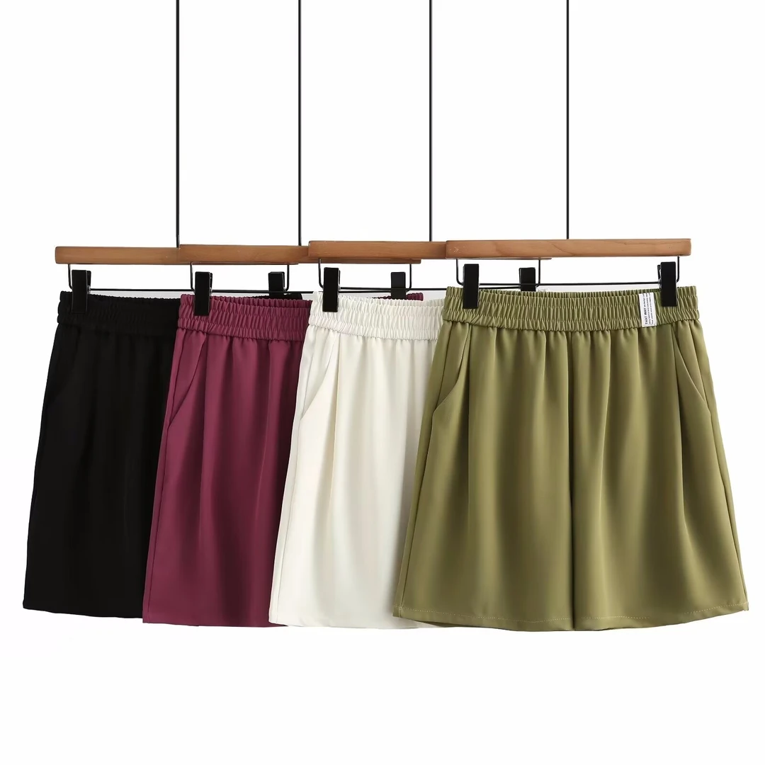 几之大码-100~200斤夏季薄款小标松紧高腰休闲百搭短裤女宽松显瘦